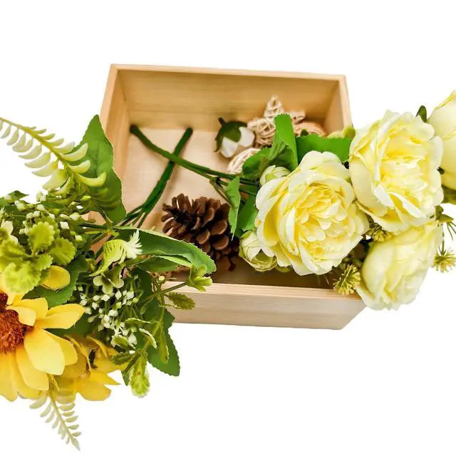 Alt view image 7 of 7 - 1PC Unfinished Wood Storage Box, Natural Pine Wooden Container for Crafts, Jewelry, Art Hobbies, DIY Projects, Home Decor, Centerpieces, Organization (7.87 x 7.87 x 3.15 in)
