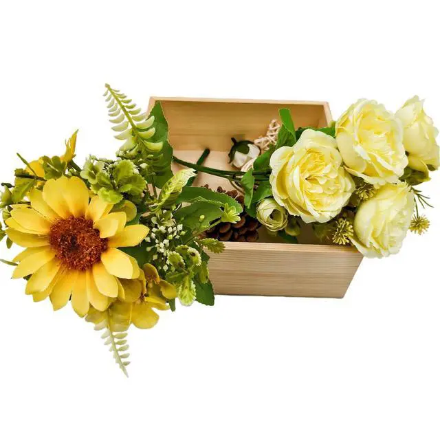 Alt view image 6 of 7 - 1PC Unfinished Wood Storage Box, Natural Pine Wooden Container for Crafts, Jewelry, Art Hobbies, DIY Projects, Home Decor, Centerpieces, Organization (7.87 x 7.87 x 3.15 in)