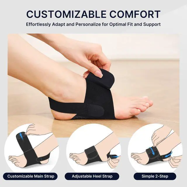 Alt view image 6 of 7 - Orthotics Arch Support Braces for Plantar Fasciitis 2026 Upgraded Podiatrist Desigen for Flat Feet, Fallen Arch Arch Pain, Arch Foot Support Sleeves for Pain Relief (Black, Medium Arch)