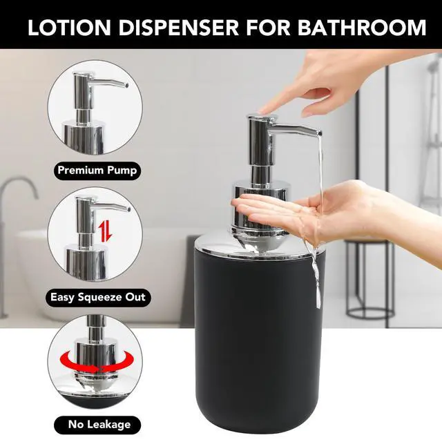 Alt view image 2 of 7 - Matte Black Bathroom Accessories Set, 4 Piece Plastic Bathroom Toothbrush Holder Set, Include Soap Dispenser, Toothbrush Holder, Rinse Cup, Soap Dish, Boho Black Bathroom Decor for Home, Bathroom Set