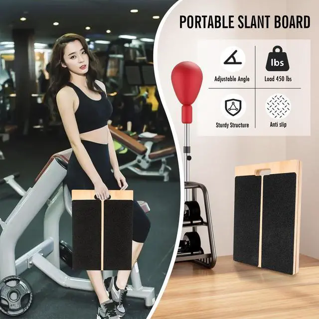 Alt view image 7 of 7 - Adjustable Slant Board for Calf Stretching - Portable Wooden Incline Board for Physical Therapy, Squats & Pilates - Calf Stretcher for Ankle, Heel & Leg Support