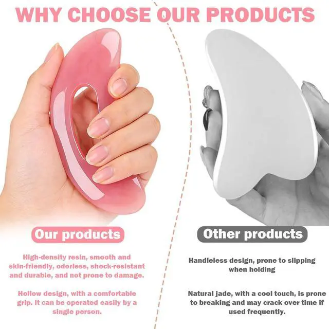 Alt view image 3 of 5 - Gua Sha Massage Tool,Body Gua Sha Tool,Gua Sha Body Tool Resin with Handle,Lymphatic Drainage Tool,Body Sculpting Tools for Back Neck Face Leg Massage, Lymphatic Drainage, Cellulite Remove