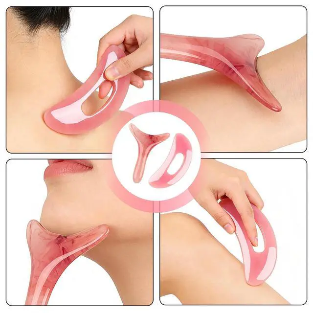 Alt view image 4 of 5 - Gua Sha Massage Tool,Body Gua Sha Tool,Gua Sha Body Tool Resin with Handle,Lymphatic Drainage Tool,Body Sculpting Tools for Back Neck Face Leg Massage, Lymphatic Drainage, Cellulite Remove
