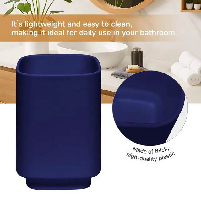 Alt view image 3 of 6 - 4 Piece Bathroom Accessory Sets, Blue Bathroom Accessories Sets Include Toothbrush Holders Set, Soap Dispenser, Soap Dish and Toothbrush Cup, Modern Bathroom Decoration