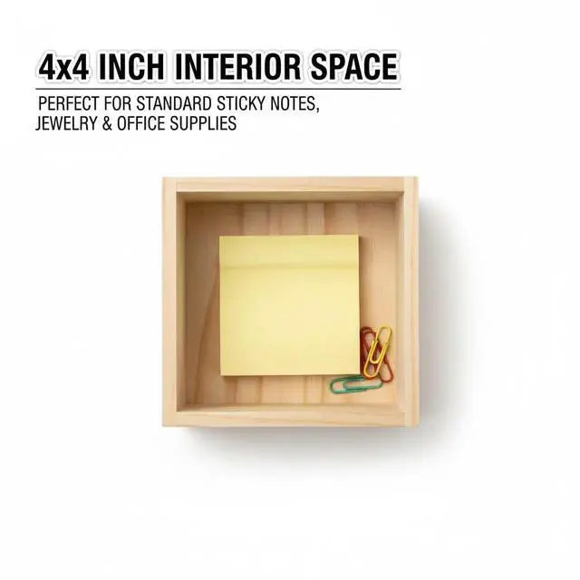 Alt view image 5 of 6 - 10 Pack Unfinished Wood Boxes 4x4 Square Wooden Craft Boxes for DIY Projects, Jewelry Storage, Wedding Favors & Kids School Crafts Small Keepsake Box Set