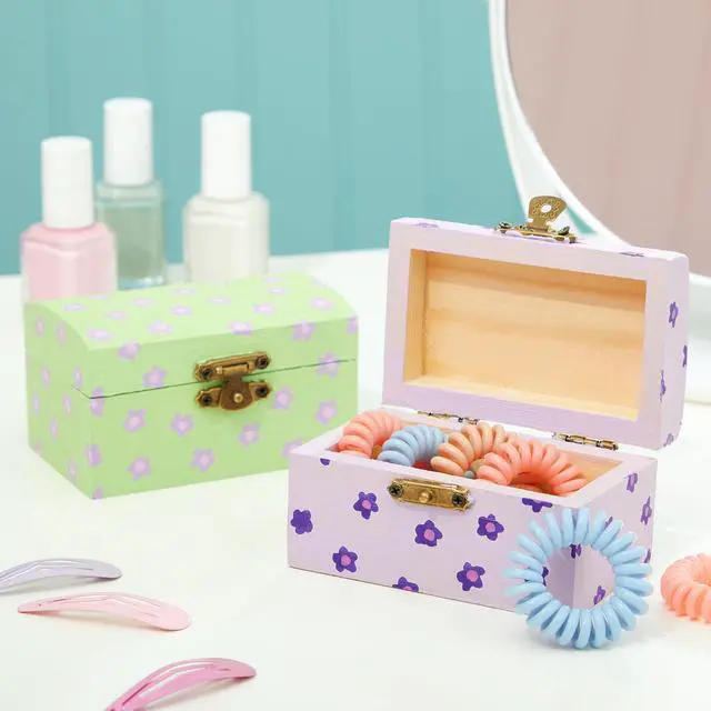 Alt view image 4 of 7 - Baby Shower Decorations Mini Unfinished Wooden Treasure Boxes - 3.5 x 2.2 x 2 In, Brown, Pack of 12, Chest Style - Wooden Treasure Chest to Paint & Party Favors
