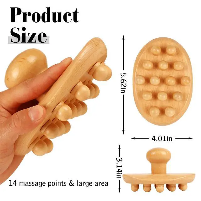 Alt view image 3 of 6 - Wood Therapy Massage Tools Cellulite Massager Roller Wooden Body Brush Fascia Blaster Brush Body Shaping Professional Maderoterapia Kit Lymphatic Drainage Massager