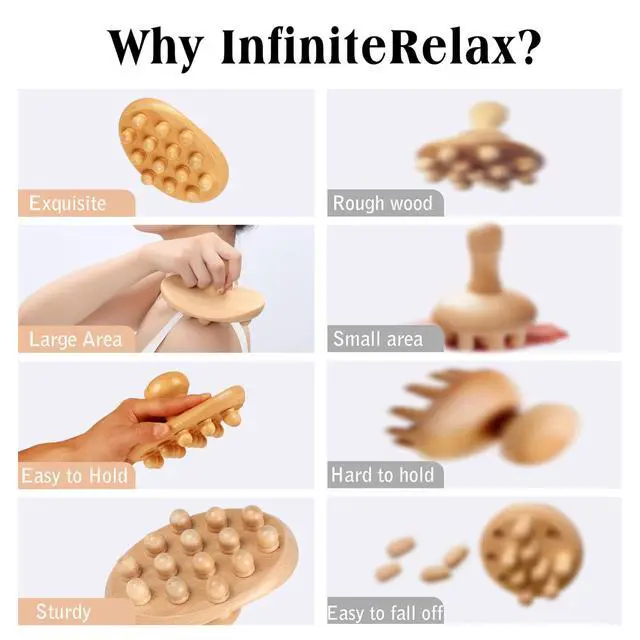 Alt view image 6 of 6 - Wood Therapy Massage Tools Cellulite Massager Roller Wooden Body Brush Fascia Blaster Brush Body Shaping Professional Maderoterapia Kit Lymphatic Drainage Massager