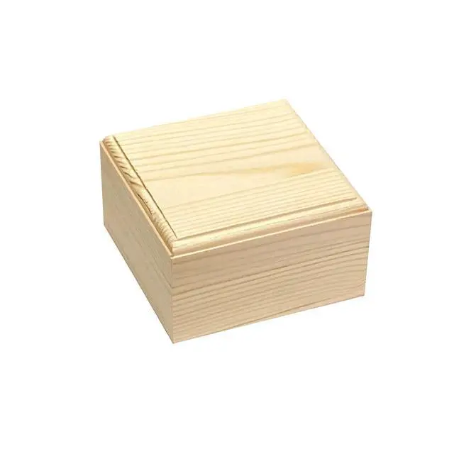 Alt view image 3 of 6 - 6 Pack Unfinished Wood Box Crafts Wooden Square Box with Magnetic Hinged Lid (3.5 x 3.5 x 1.9 In)