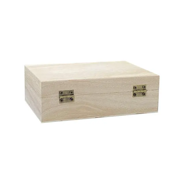 Alt view image 6 of 7 - 8 Pack 6 X 4 X 2 Inch Unfinished Wooden Box For Crafts Small Keepsake Box Treasure Chest Wood Jewelry Box