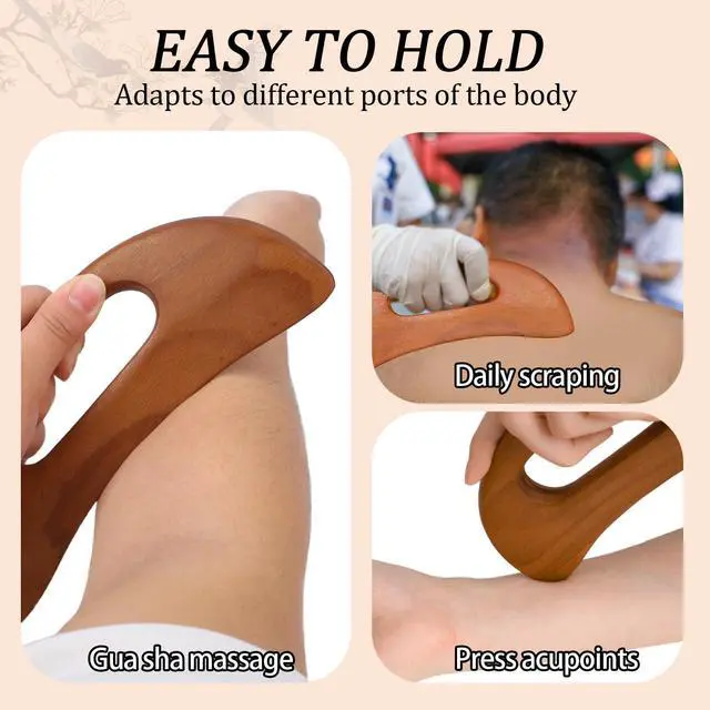 Alt view image 4 of 7 - Wooden Cellulite Massager, Body Guasha Tool Lymphatic Drainage Massager Muscle Scraper Back Massage Tool Relieve Muscle Fatigue, Body Gua Sha Paddle Anti Cellulite Tool for Women and Men