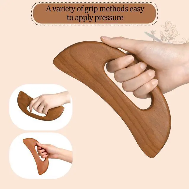 Alt view image 5 of 7 - Wooden Cellulite Massager, Body Guasha Tool Lymphatic Drainage Massager Muscle Scraper Back Massage Tool Relieve Muscle Fatigue, Body Gua Sha Paddle Anti Cellulite Tool for Women and Men