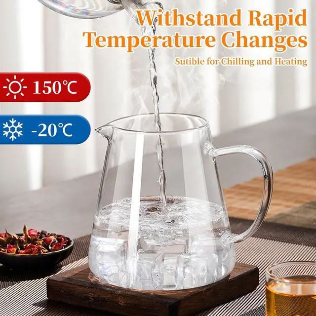 Alt view image 4 of 7 - Glass Teapot with Stainless Steel Infuser, Borosilicate Tea Kettle, Clear Tea Maker for Loose Leaf Tea (550ML)