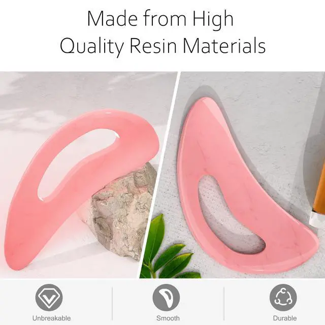 Alt view image 5 of 6 - Large Gua Sha Massage Tool, Lymphatic Drainage Massager, Muscle Scraping Massage Tools, Body Sculpting Anti Cellulite Tools for Man and Women (Pink)