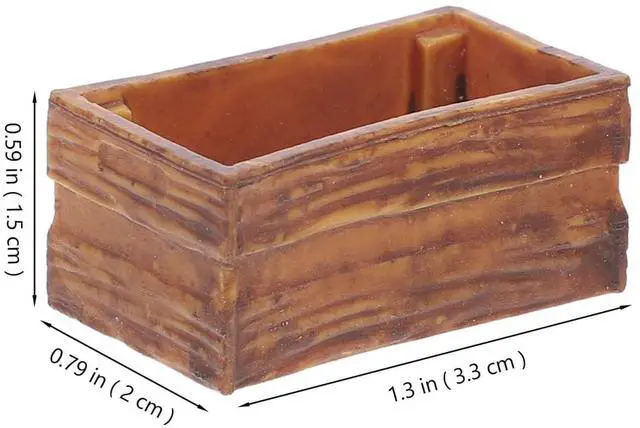 Alt view image 2 of 7 - Miniature Dollhouse Crates: 4 Pcs Mini Wooden Crate Dollhouse Storage Bins, Handmade Tiny Wooden Box Ornament for Doll House Accessories Micro Landscape
