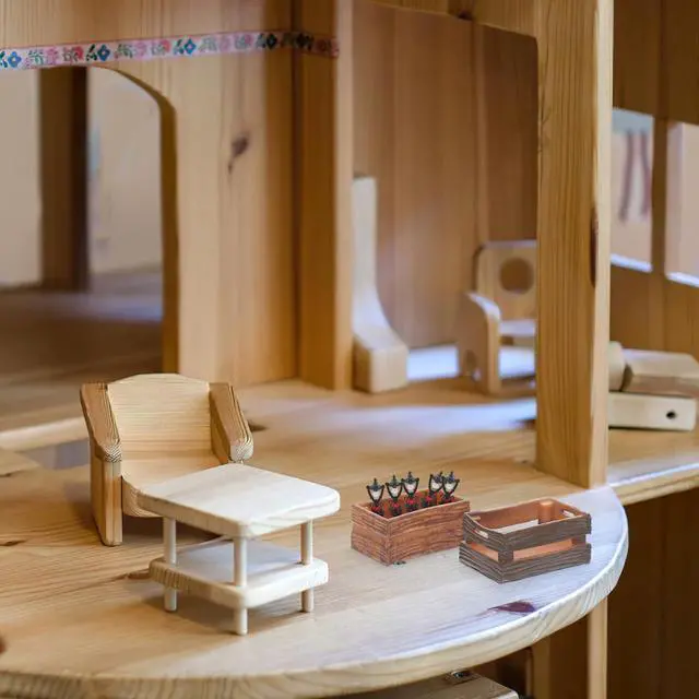 Alt view image 3 of 7 - Miniature Dollhouse Crates: 4 Pcs Mini Wooden Crate Dollhouse Storage Bins, Handmade Tiny Wooden Box Ornament for Doll House Accessories Micro Landscape