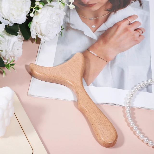 Alt view image 2 of 7 - Lymphatic Drainage Massager, Natural Wood Therapy Massage Tools One-Handed Gua Sha Body Tool Manual Anti-Cellulite Sculpting Board for Muscle Release, Fascia Massage, Body Contouring - 1 Pack