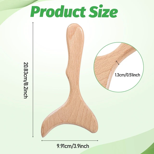Alt view image 4 of 7 - Lymphatic Drainage Massager, Natural Wood Therapy Massage Tools One-Handed Gua Sha Body Tool Manual Anti-Cellulite Sculpting Board for Muscle Release, Fascia Massage, Body Contouring - 1 Pack