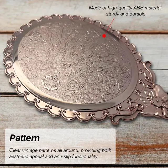 Alt view image 4 of 7 - Hand Mirror Vintage Handheld Mirror with Handle Vanity Makeup Mirror Travel Mirrors Rose Gold, Oval