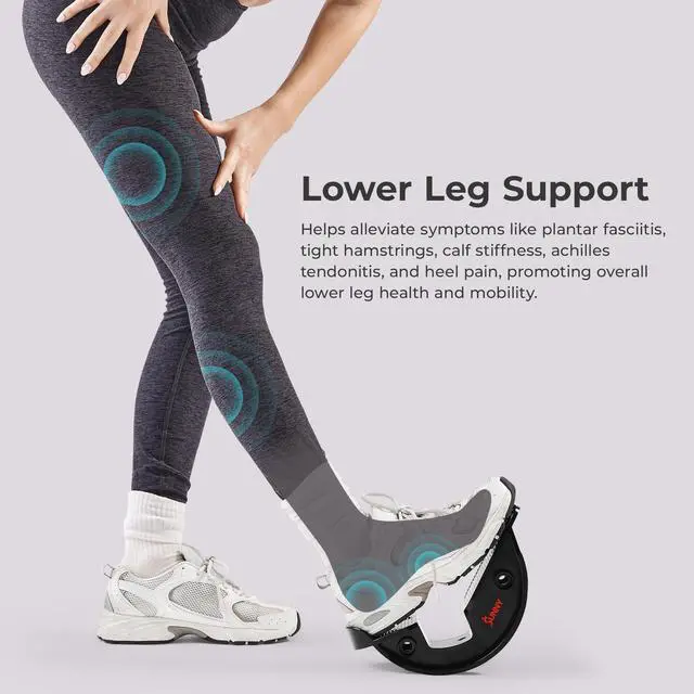 Alt view image 2 of 7 - Calf Stretcher and Foot Rocker for Plantar Tight Calves Relief Hamstring Ankle Strengthener Facetious Sling Stretch Fighter Stretching Device Mobility - NO. 108-GY