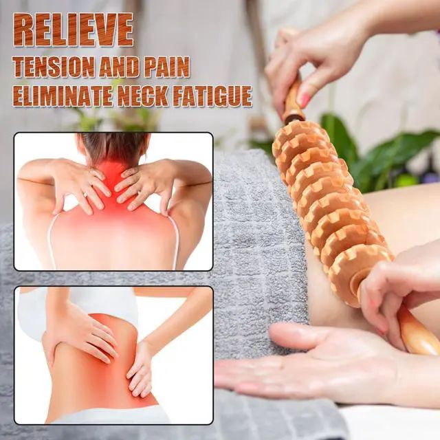 Alt view image 2 of 6 - Wood Therapy Massage Tools,Wooden Massager Stick Roller Lymphatic Drainage Tool,Maderoterapia Kit Self Massage Roller Tool for Cellulite Reduction,Muscle Tension and Body Shaping,Contouring