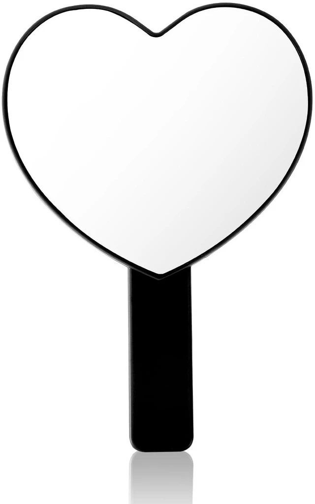 Main image of Heart Shaped Handheld Mirror with Handle, Black Drop-Resistant Small Heart Mirrors Cute Portable Travel Makeup Hand Mirror Lash Mirror for Women Valentine's Day Birthday