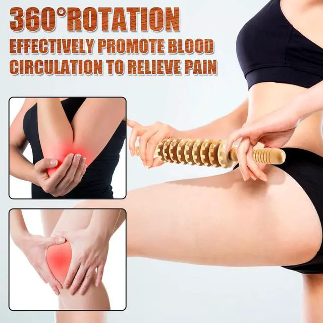 Alt view image 3 of 6 - Wood Therapy Massage Tools,Wooden Massager Stick Roller Lymphatic Drainage Tool,Maderoterapia Kit Self Massage Roller Tool for Cellulite Reduction,Muscle Tension and Body Shaping,Contouring