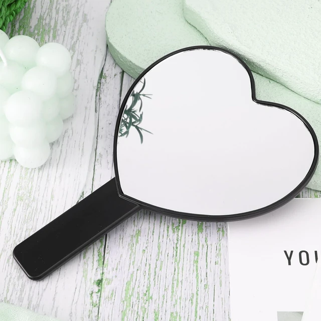 Alt view image 6 of 7 - Heart Shaped Handheld Mirror with Handle, Black Drop-Resistant Small Heart Mirrors Cute Portable Travel Makeup Hand Mirror Lash Mirror for Women Valentine's Day Birthday