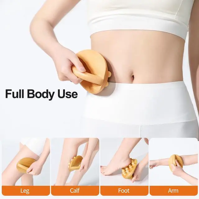 Alt view image 2 of 7 - Wood Therapy Massage Tools, Cellulite Massage Tool Wooden Massage Body Brush, Itchy Skin Relief, Body Shaping,Professional Maderoterapia Kit Meridian Pressure Brush, Lymphatic Drainage Massager