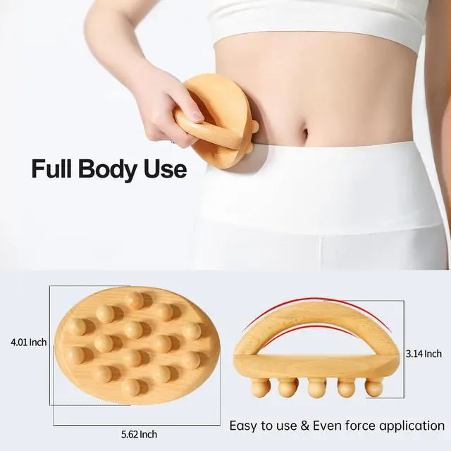 Alt view image 7 of 7 - Wood Therapy Massage Tools, Cellulite Massage Tool Wooden Massage Body Brush, Itchy Skin Relief, Body Shaping,Professional Maderoterapia Kit Meridian Pressure Brush, Lymphatic Drainage Massager