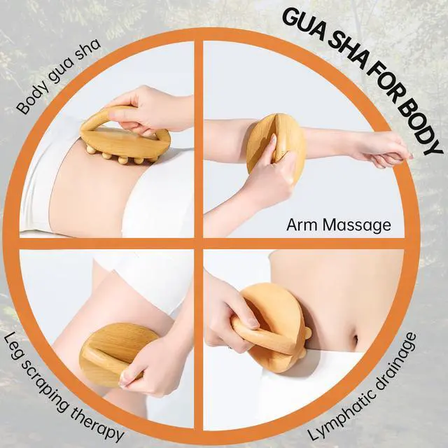 Alt view image 3 of 7 - Wood Therapy Massage Tools, Cellulite Massage Tool Wooden Massage Body Brush, Itchy Skin Relief, Body Shaping,Professional Maderoterapia Kit Meridian Pressure Brush, Lymphatic Drainage Massager