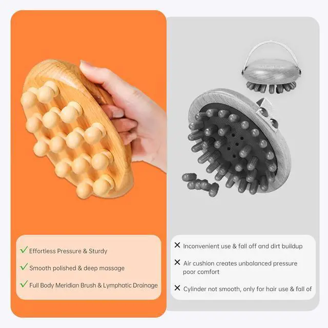 Alt view image 4 of 7 - Wood Therapy Massage Tools, Cellulite Massage Tool Wooden Massage Body Brush, Itchy Skin Relief, Body Shaping,Professional Maderoterapia Kit Meridian Pressure Brush, Lymphatic Drainage Massager