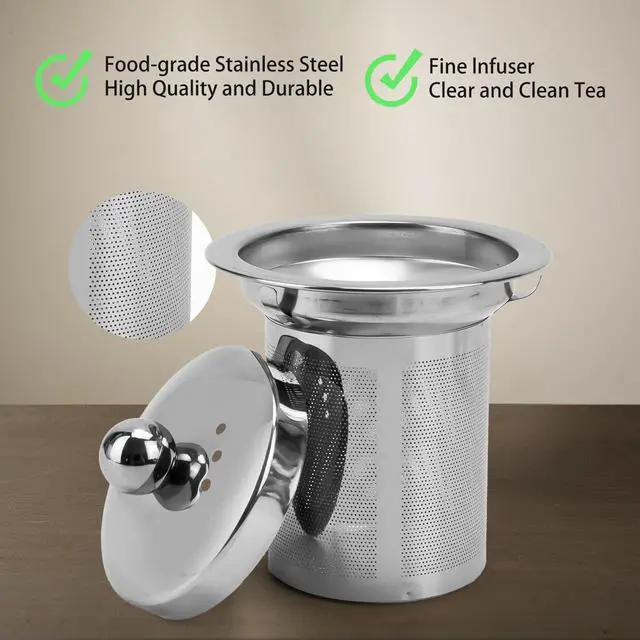 Alt view image 6 of 7 - Glass Teapot 28oz/800ml with Removable Infuser, Borosilicate Clear Tea Kettle, Stovetop Safe Tea Kettle Blooming Loose Leaf Teapots, for Camping, Travel
