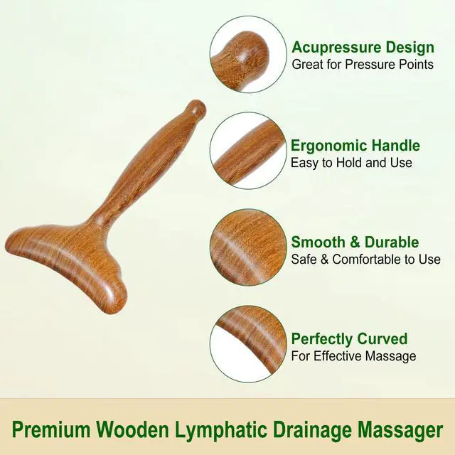 Alt view image 3 of 7 - Lymphatic Drainage Massager, Wooden Massage Tools, Body Gua Sha Paddle. Wood Lymphatic Drainage Tool for Maderoterapy Muscle Release Pain Relief Trigger Point Deep Tissue Anti-cellulite 6.1×3.5