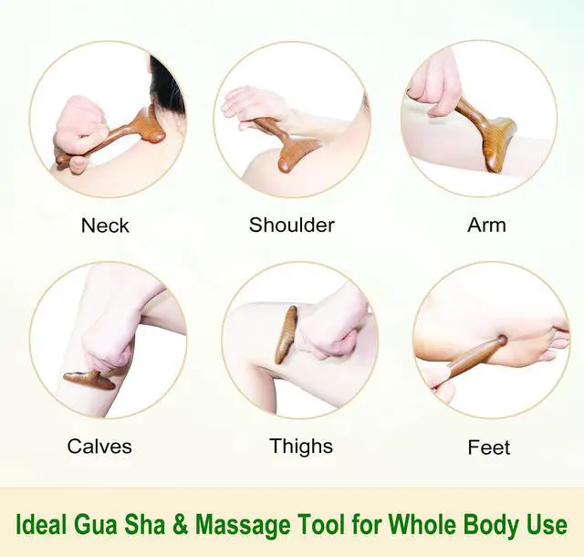 Alt view image 4 of 7 - Lymphatic Drainage Massager, Wooden Massage Tools, Body Gua Sha Paddle. Wood Lymphatic Drainage Tool for Maderoterapy Muscle Release Pain Relief Trigger Point Deep Tissue Anti-cellulite 6.1×3.5