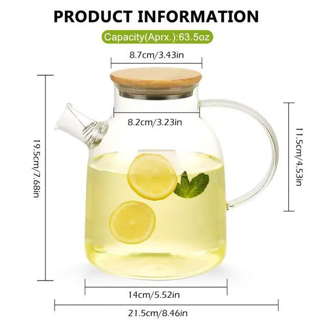 Alt view image 2 of 7 - Clear Glass Teapot Glass Pots for Cooking on Stove Clear Teapots with Infuser for Loose tea, Kettle Teapot for Loose Leaf for Boiling Water - 60oz