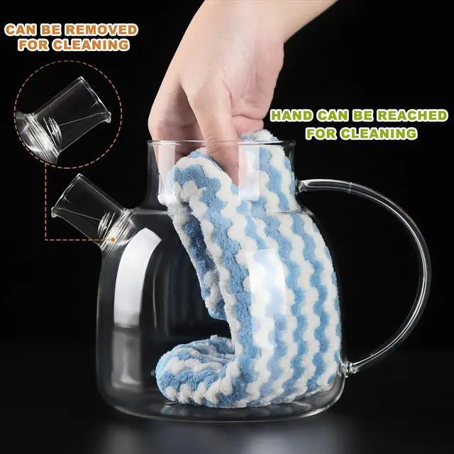 Alt view image 5 of 7 - Clear Glass Teapot Glass Pots for Cooking on Stove Clear Teapots with Infuser for Loose tea, Kettle Teapot for Loose Leaf for Boiling Water -50 oz
