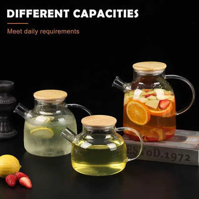 Alt view image 7 of 7 - Clear Glass Teapot Glass Pots for Cooking on Stove Clear Teapots with Infuser for Loose tea, Kettle Teapot for Loose Leaf for Boiling Water -50 oz