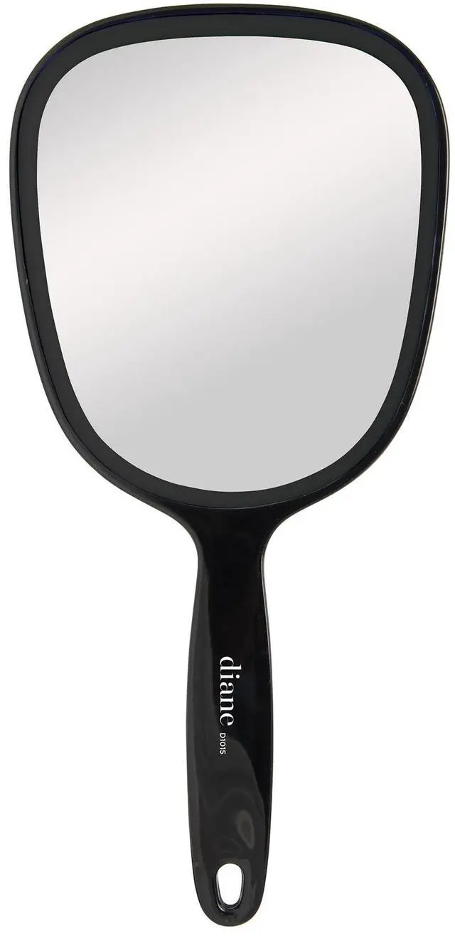 Main image of Standard Handheld Mirror with Handle, Single-Sided 1X Mirror for Makeup, Hair Styling, Makeup Application, Shaving, Skincare & Everyday Grooming, Compact Travel Mirror, Black, 5" x 11"