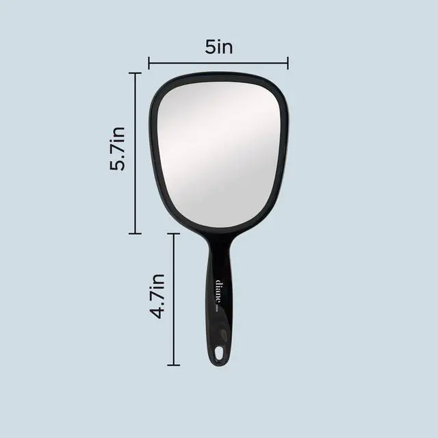 Alt view image 4 of 7 - Standard Handheld Mirror with Handle, Single-Sided 1X Mirror for Makeup, Hair Styling, Makeup Application, Shaving, Skincare & Everyday Grooming, Compact Travel Mirror, Black, 5" x 11"