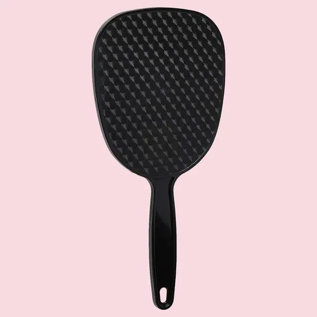 Alt view image 7 of 7 - Standard Handheld Mirror with Handle, Single-Sided 1X Mirror for Makeup, Hair Styling, Makeup Application, Shaving, Skincare & Everyday Grooming, Compact Travel Mirror, Black, 5" x 11"