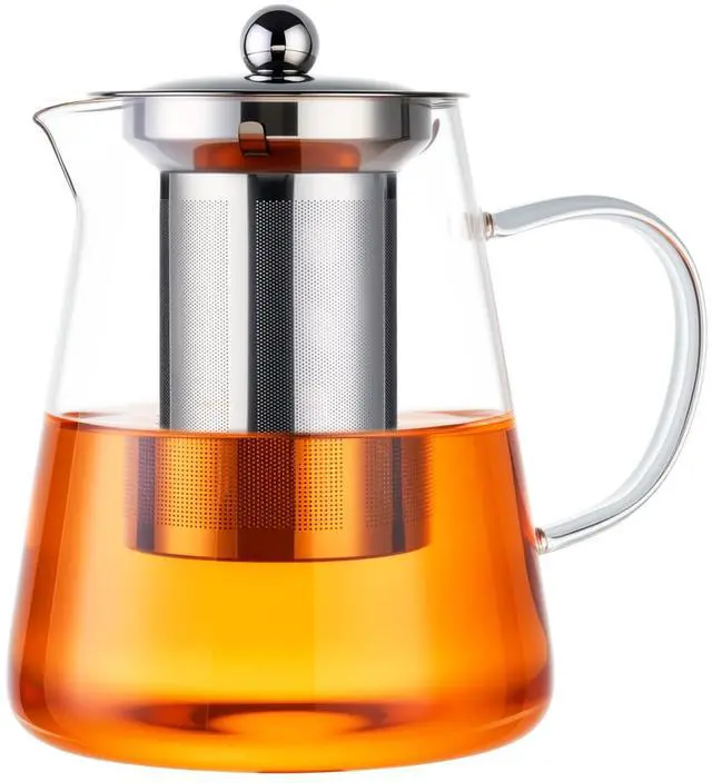 Main image of Glass Teapot 33oz/950ml, Tea Pot with Removable Infusers for Loose Tea, Borosilicate Glass Tea Kettle Tea Maker Stovetop for Camping, Tea Infuser for Loose Leaf Tea Travel