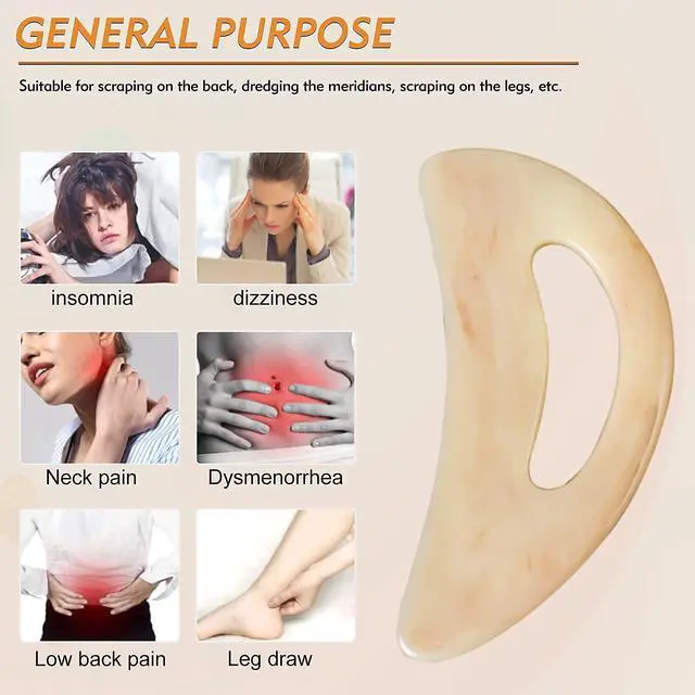 Alt view image 5 of 6 - Large gua sha Massage Tool, Lymphatic Drainage Massager,Muscle Scraping Massage Tools,Body Sculpting Anti Cellulite Tools for Man and Women (Bone)
