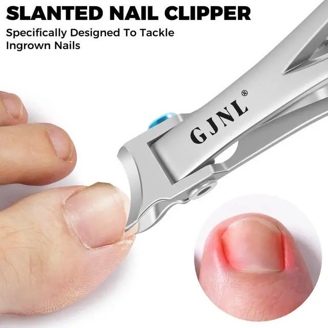 Alt view image 3 of 7 - Toenail Clippers for Seniors Toenails, Heavy Duty Nail Clippers for Men Thick Nails with Wide Jaw Opening, Slanted Curved Large Fingernail Clippers, Sliver