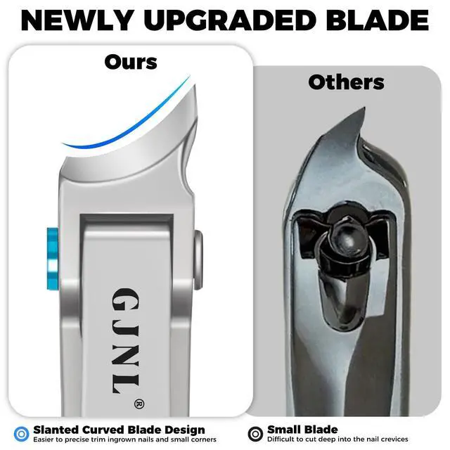 Alt view image 4 of 7 - Toenail Clippers for Seniors Toenails, Heavy Duty Nail Clippers for Men Thick Nails with Wide Jaw Opening, Slanted Curved Large Fingernail Clippers, Sliver