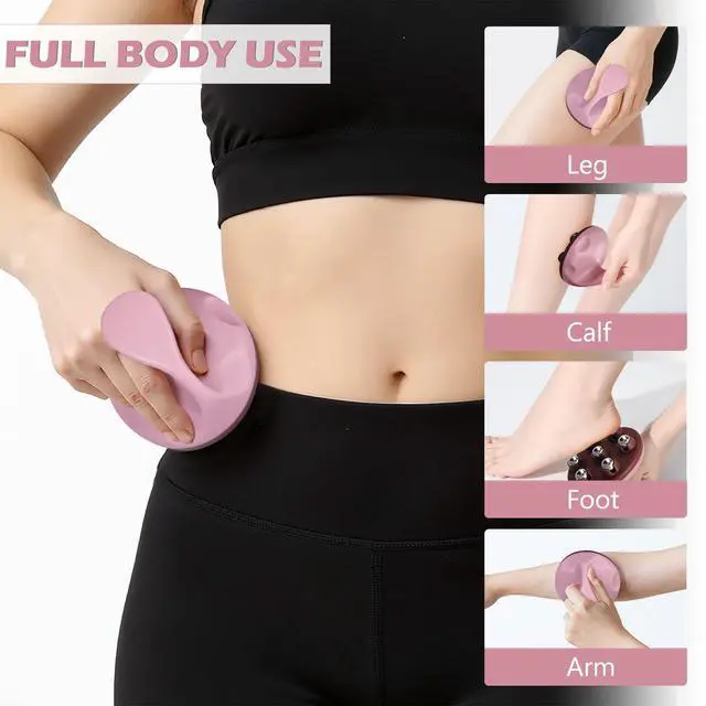 Alt view image 4 of 7 - Lymphatic Massage Roller for Cellulite Remover Body Sculpting - Handheld Cellulite Massage Tool for Body Bloat Blood Circulation Lymphatic Drainage Pink
