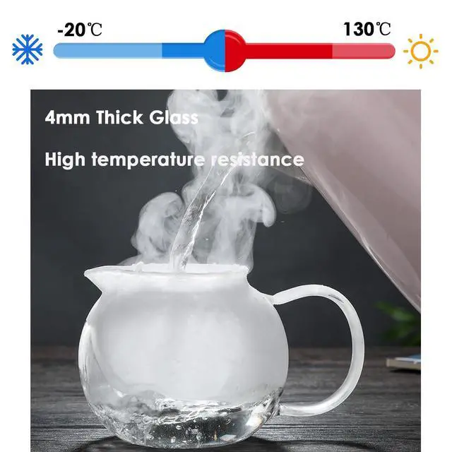 Alt view image 6 of 7 - Glass Teapot with Removable Infuser 650ml/22oz Glass Tea Kettle Teapot blooming Loose Leaf Tea pot Tea Maker Stovetop Safe (22.0, Fluid Ounces)