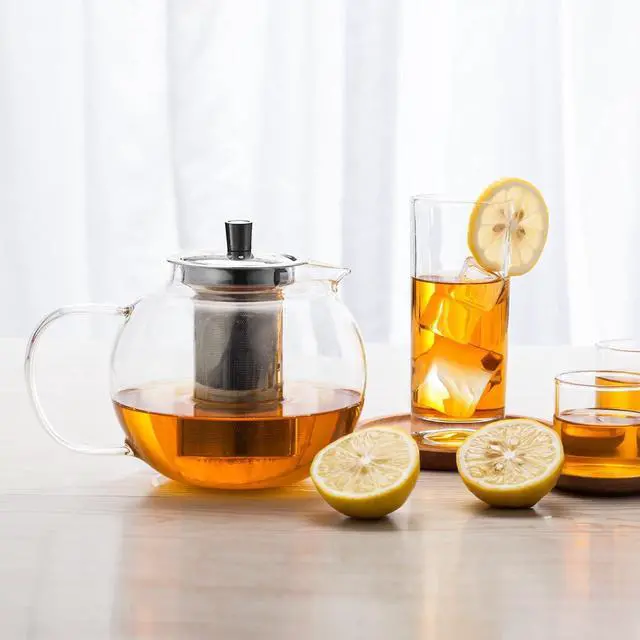 Alt view image 7 of 7 - Glass Teapot with Removable Infuser 650ml/22oz Glass Tea Kettle Teapot blooming Loose Leaf Tea pot Tea Maker Stovetop Safe (22.0, Fluid Ounces)