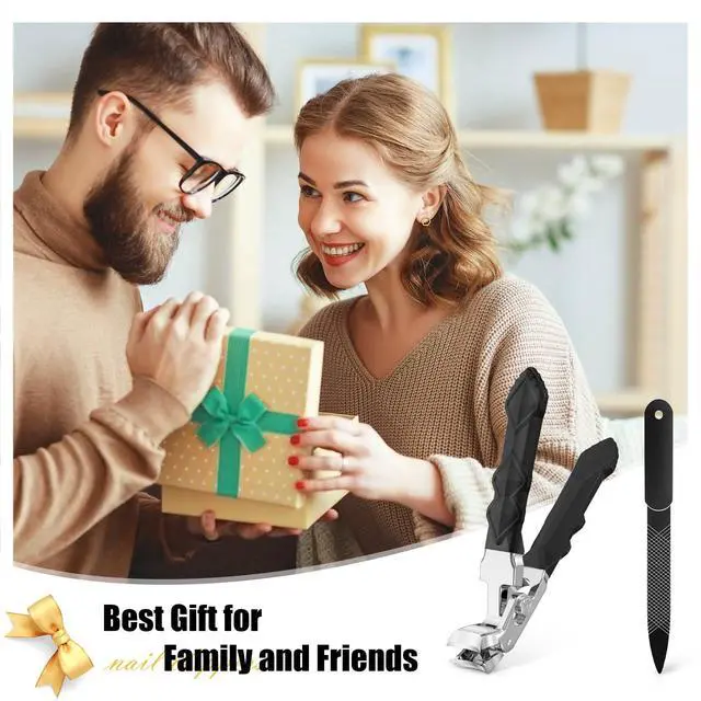 Alt view image 4 of 5 - Nail Clippers for Seniors Thick Nails with Angled Head, Large Toenail Clippers for Thick Toenails with Wide Opening, Heavy Duty Sharp Fingernail Clipper with Catcher Gifts for Men Women Adults