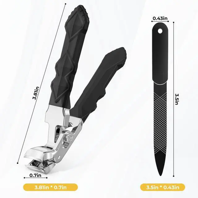 Alt view image 5 of 5 - Nail Clippers for Seniors Thick Nails with Angled Head, Large Toenail Clippers for Thick Toenails with Wide Opening, Heavy Duty Sharp Fingernail Clipper with Catcher Gifts for Men Women Adults